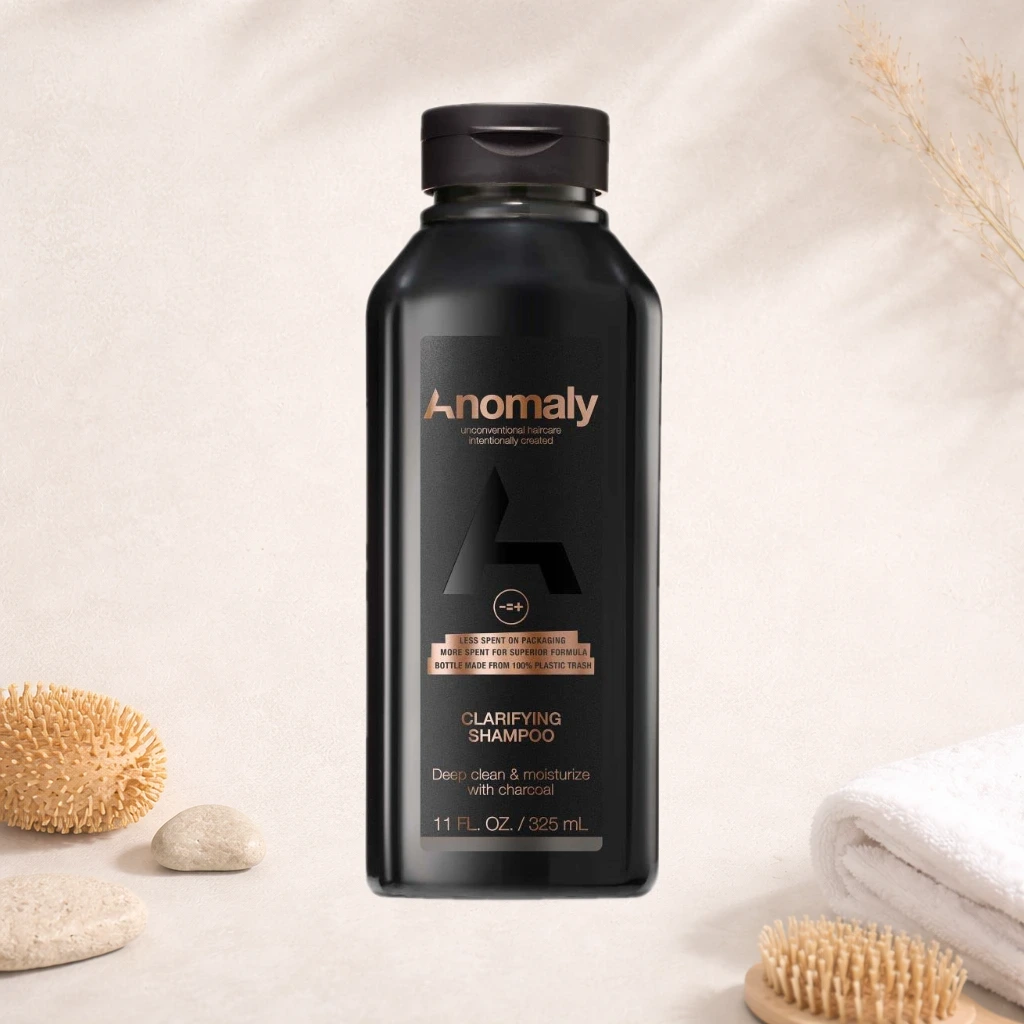 Anomaly Clarifying Shampoo, one black 325 ml bottle
